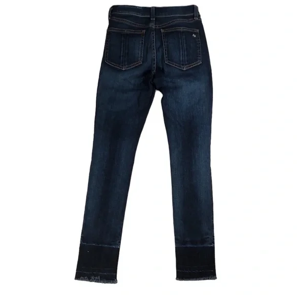 Rag & bone 10 Inch Capri Skinny Jeans in Stanwix Wash Released Raw Hem, Size 24 - Picture 4 of 16